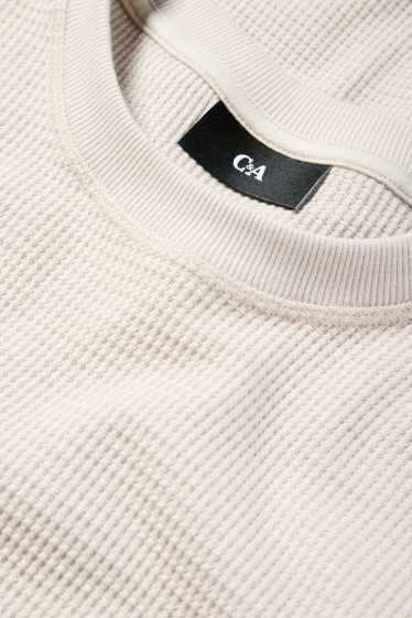 Hommes - Haut à manches longues - texturé - beige clair