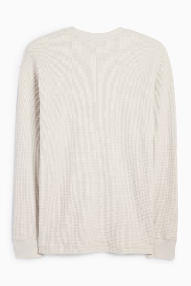 Hommes - Haut à manches longues - texturé - beige clair