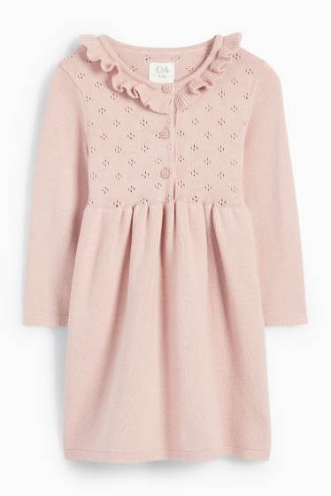 Baby Mädchen - Baby-Strickkleid - rosa