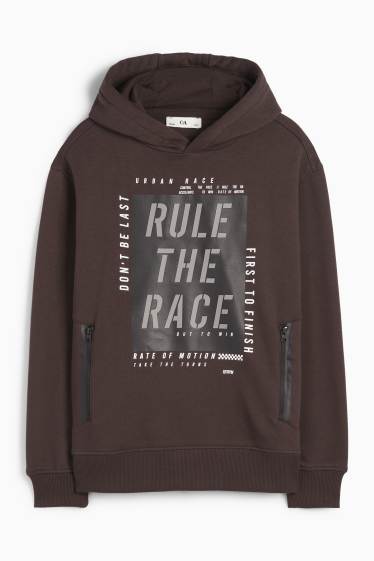 Enfants garçons - Racing - sweat à capuche - marron foncé
