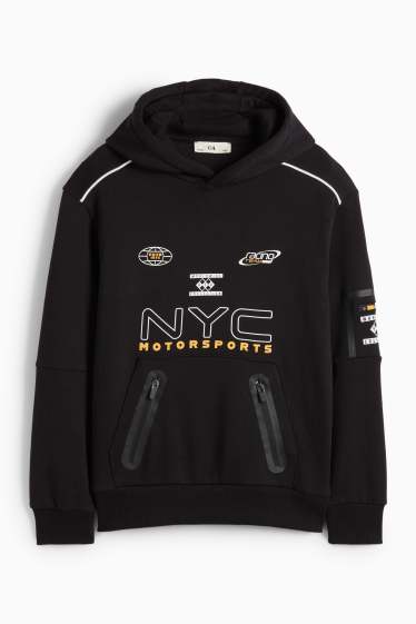 Kinder Jungen - Racing - Hoodie - schwarz