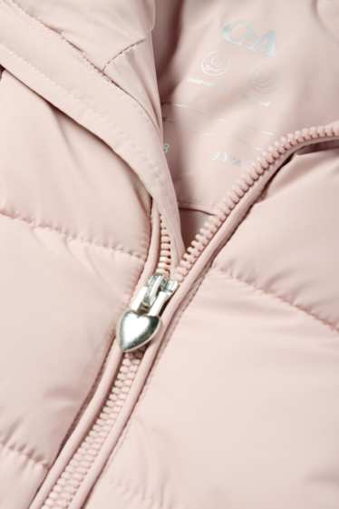 Children Girls - Quilted jacket with hood - water-repellent - rose