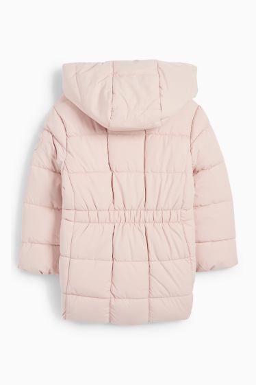 Children Girls - Quilted jacket with hood - water-repellent - rose