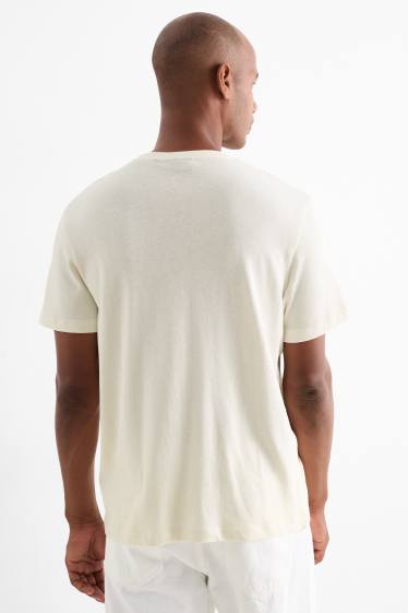 Pánské - Tričko - regular fit - bílá