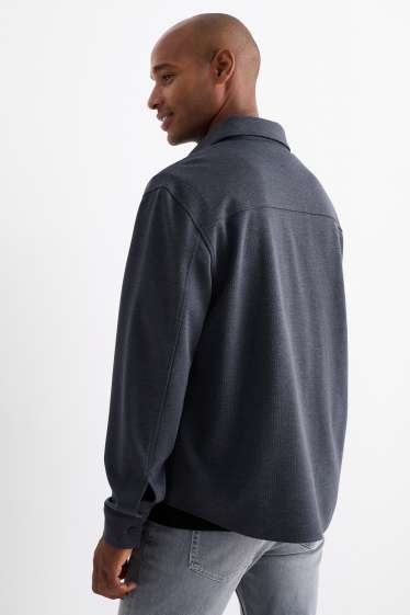 Heren - Overhemd - relaxed fit - kent - grijs