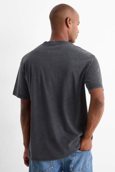 Heren - T-shirt - relaxed fit - AC/DC - donkergrijs