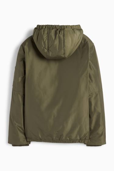 Kinder Jungen - Bomberjacke mit Kapuze - grün