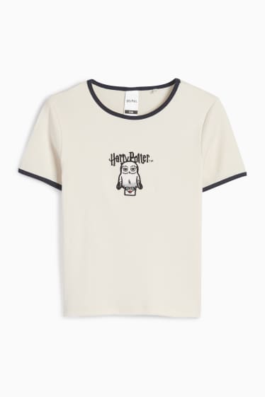 Kinder Mädchen - Harry Potter - Kurzarmshirt - gerippt - cremeweiss