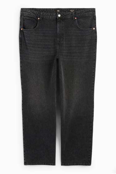 Femei - Wide leg jeans - talie înaltă - denim-gri închis
