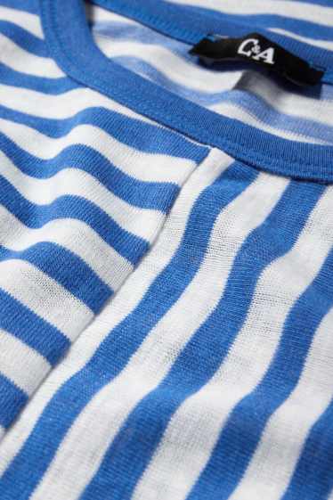 Damen - T-Shirt - Regular Fit - gestreift - blau / weiß
