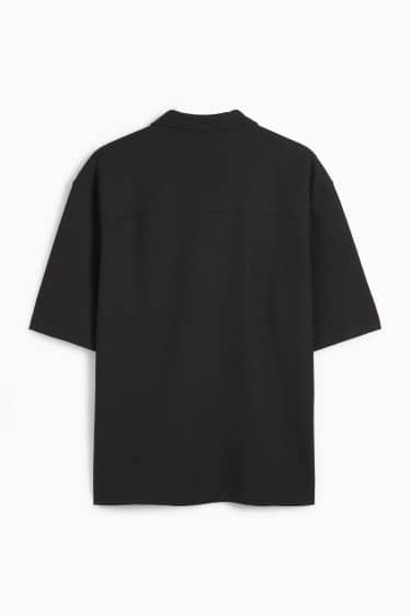 Herren - Hemd - Regular Fit - Kent - strukturiert - schwarz