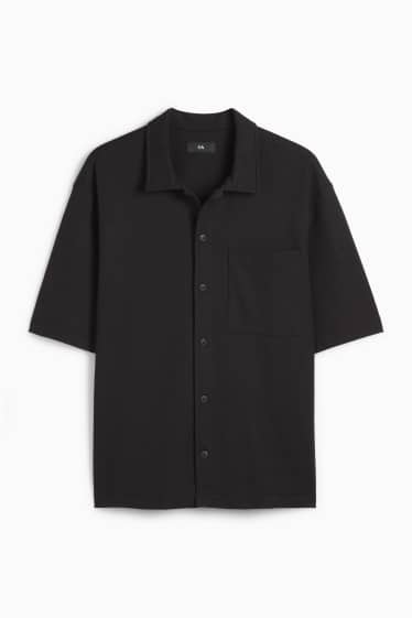 Herren - Hemd - Regular Fit - Kent - strukturiert - schwarz