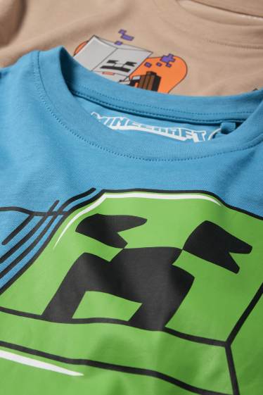Kinder Jungen - Multipack 2er - Minecraft - Kurzarmshirt - blau