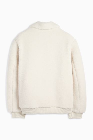 Men - Teddy fur jacket - white