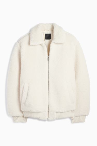 Men - Teddy fur jacket - white