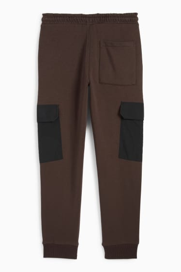 Kinder Buben - Cargo-Jogginghose - dunkelbraun