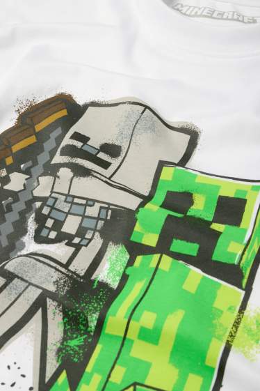 Kinder Jungen - Minecraft - Kurzarmshirt - weiss