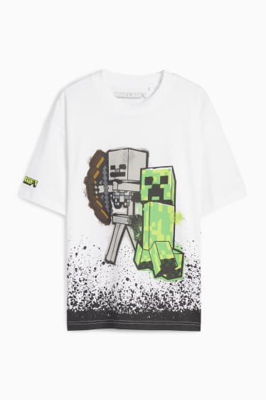 Kinder Jungen - Minecraft - Kurzarmshirt - weiss