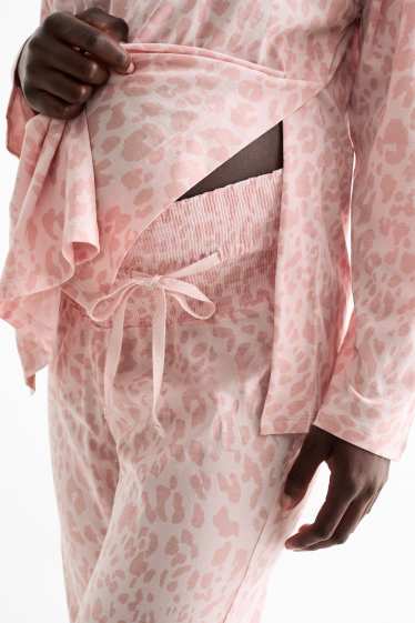 Dames - Voedingspyjama - luipaardprint - roze