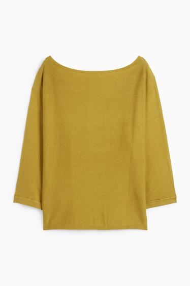 Damen - Feinstrick-Pullover - schwarz / beige