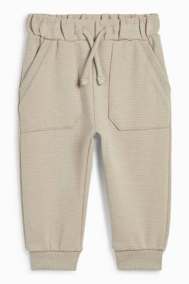 Baby Jungen - Baby-Outfit - 2 teilig - gerippt - beige