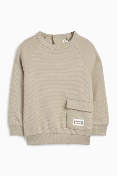 Baby Jungen - Baby-Outfit - 2 teilig - gerippt - beige