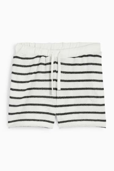 Dames - Sweatshorts - wit / zwart