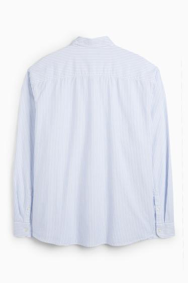 Herren - Hemd - Regular Fit - Button-down - gestreift - weiss / hellblau