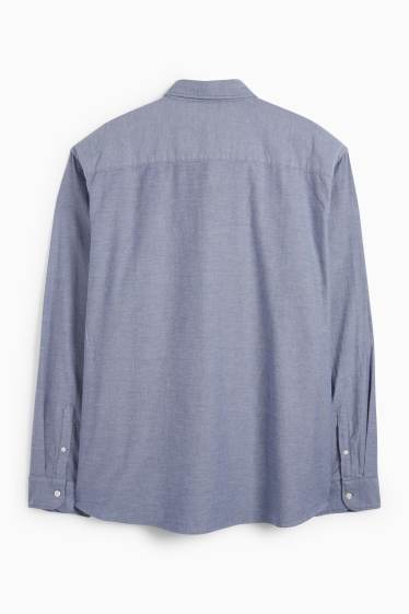 Herren - Hemd - Regular Fit - Button-down - blau