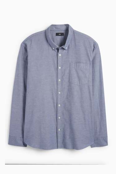 Herren - Hemd - Regular Fit - Button-down - blau