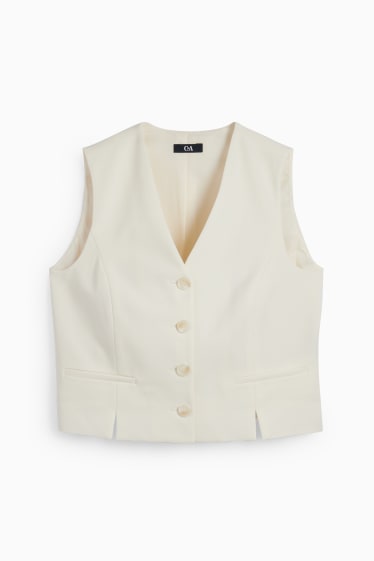 Femei - Vestă office - loose fit - alb-crem