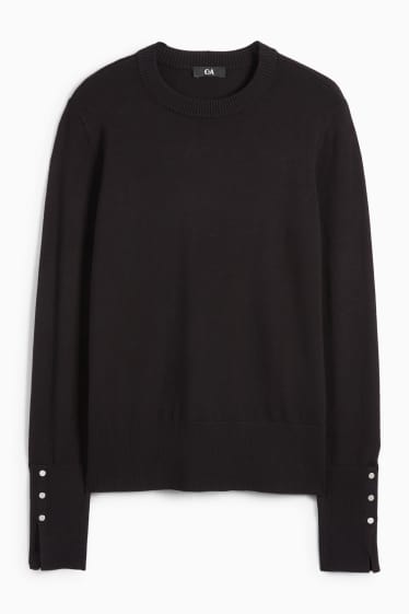 Damen - Feinstrick-Pullover - schwarz