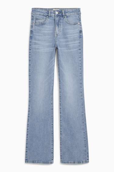 Femmes - Jean bootcut - high waist - jean bleu clair