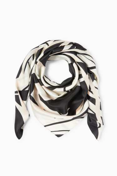 Femmes - Foulard - à motif - noir / beige