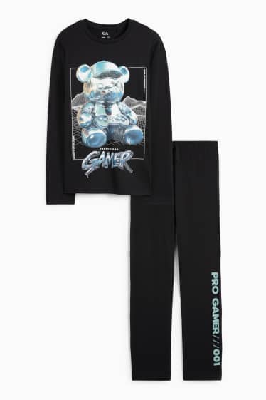 Children Boys - Gaming - pyjamas - 2 piece - black