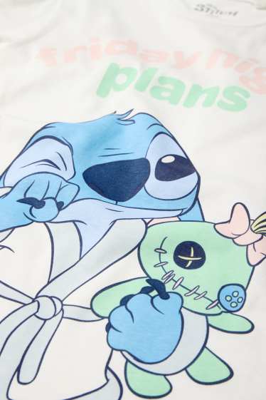 Bambine - Confezione da 2 - Lilo & Stitch - pigiama - 4 pezzi - bianco / fucsia