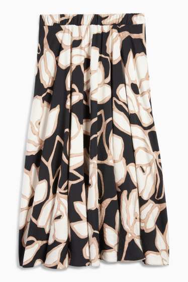 Donna - Gonna - a fiori - nero / beige