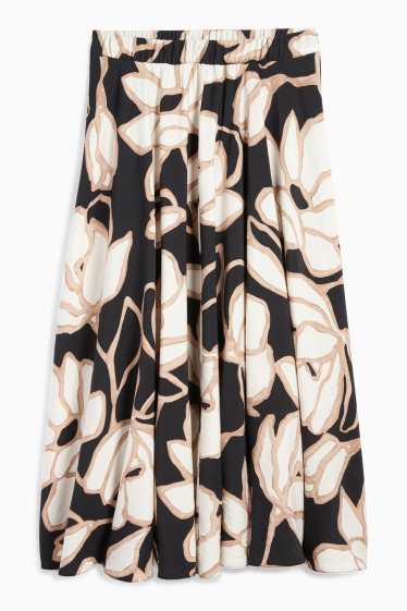 Donna - Gonna - a fiori - nero / beige