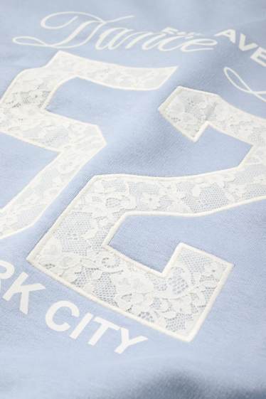 Kinderen: meisjes - New York City - hoodie - lichtblauw
