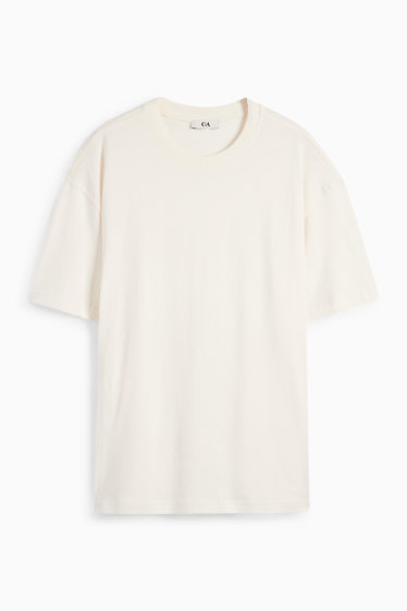 Dámské - Tričko - oversized - krémově bílá