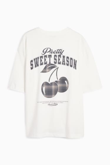Women - T-shirt - oversized - white