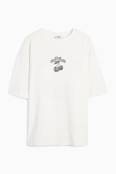 Women - T-shirt - oversized - white