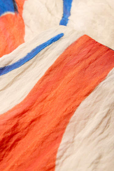 Damen - Rock - gemustert - strukturiert - orange