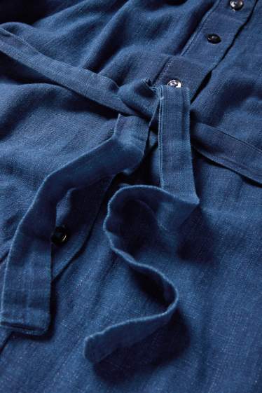 Dames - Blousejurk - denim look - jeansblauw