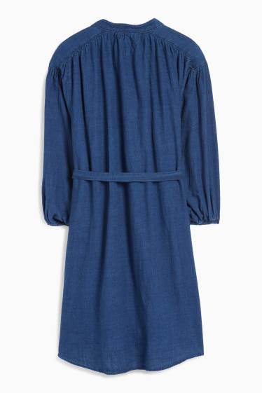 Dames - Blousejurk - denim look - jeansblauw
