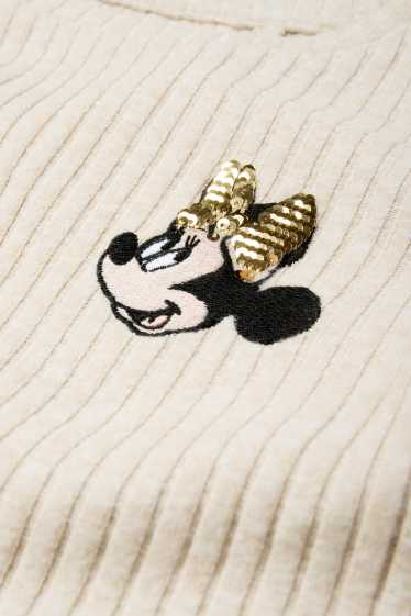 Copii - Fete - Minnie Mouse - tricou cu mânecă lungă - reiat - bej deschis