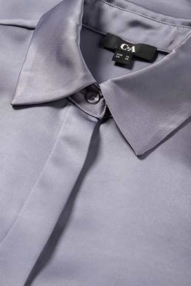 Damen - Satin-Bluse - grau