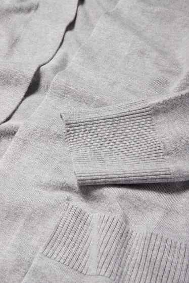 Women - Long cardigan - light gray