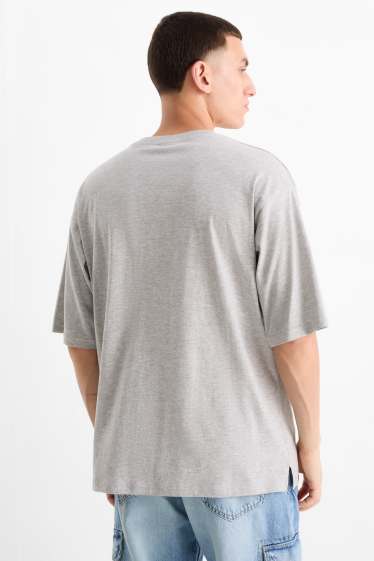 Herren - T-Shirt - Oversized - hellgrau-melange