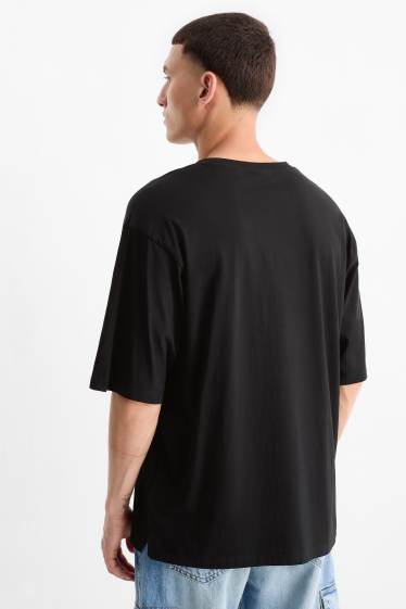 Heren - T-shirt - oversized - zwart